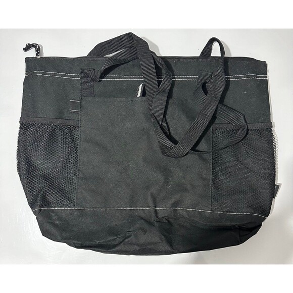 Gemline Tote Bag. Black. Zipper Pocker - Picture 1 of 2